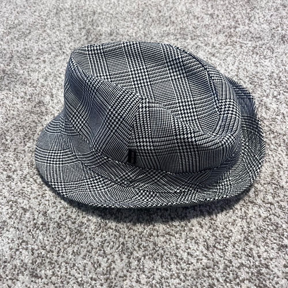 Pugs Gear Plaid Fedora Hat Bundle Black & White + Dark Plaid Brim